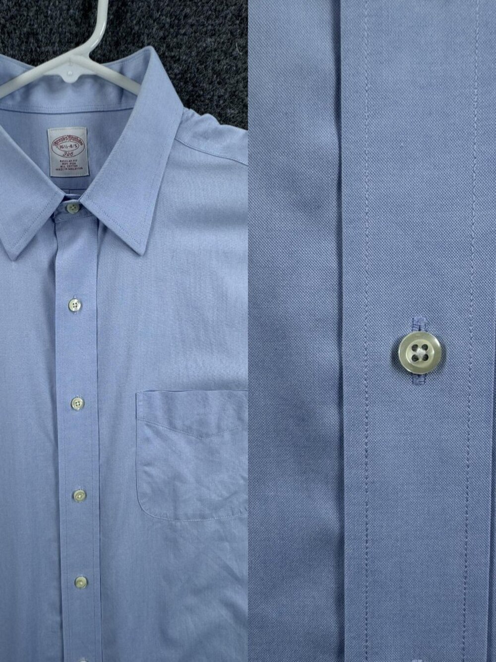 Brooks Brothers Non-Iron 16.5 4/5 Blue Long Sleeve Preppy Pocket Button Up Shirt
